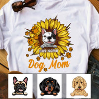 Personalized Dog Mom Sunflower T Shirt JR232 95O57 thumb 1