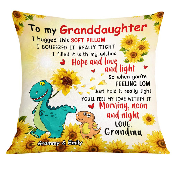 Personalized To Granddaughter Sunflower Hug This Pillow AG224 58O31 1
