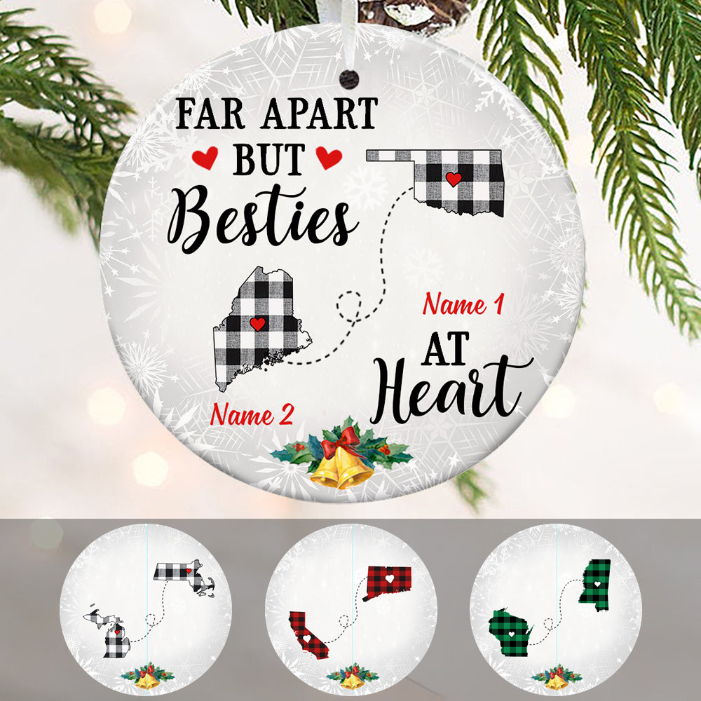 Personalized Bestie At Heart Long Distance Ornament SB222 30O47