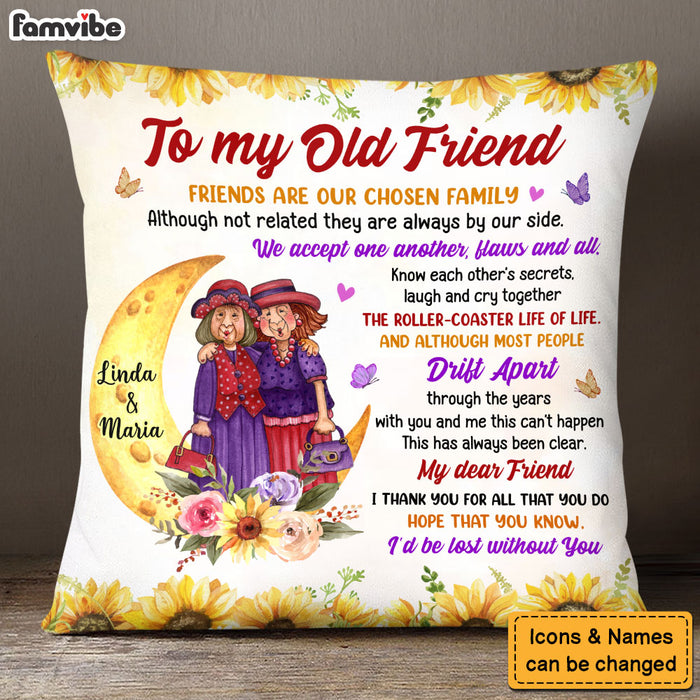 Personalized Gift To My Old Friend Sunflower Pillow 30418 1