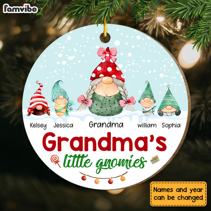 Personalized Gift For Grandma Little Gnomies Circle Ornament 29399 1