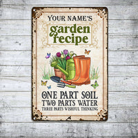 Personalized Garden Recipe Metal Sign JN301 30O53 thumb 1