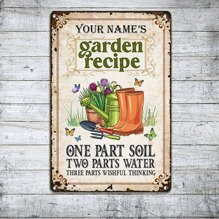 Personalized Garden Recipe Metal Sign JN301 30O53 1