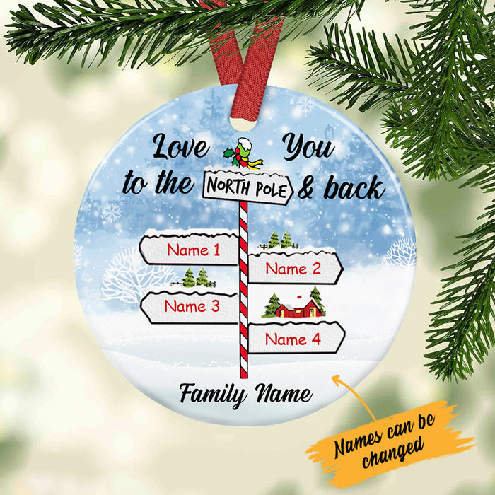 Personalized North Pole And Back Family  Circle Ornament NB191 85O34 1