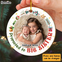 Personalized Christmas Gift Promoted To Big Sister Circle Ornament 30264 thumb 1