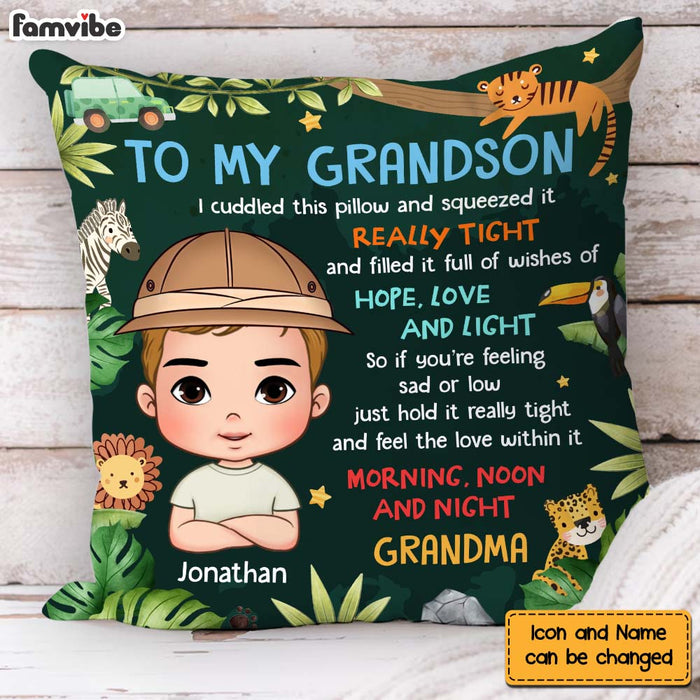 Personalized Gift For Grandson Jungle Animal Pillow 30809 1