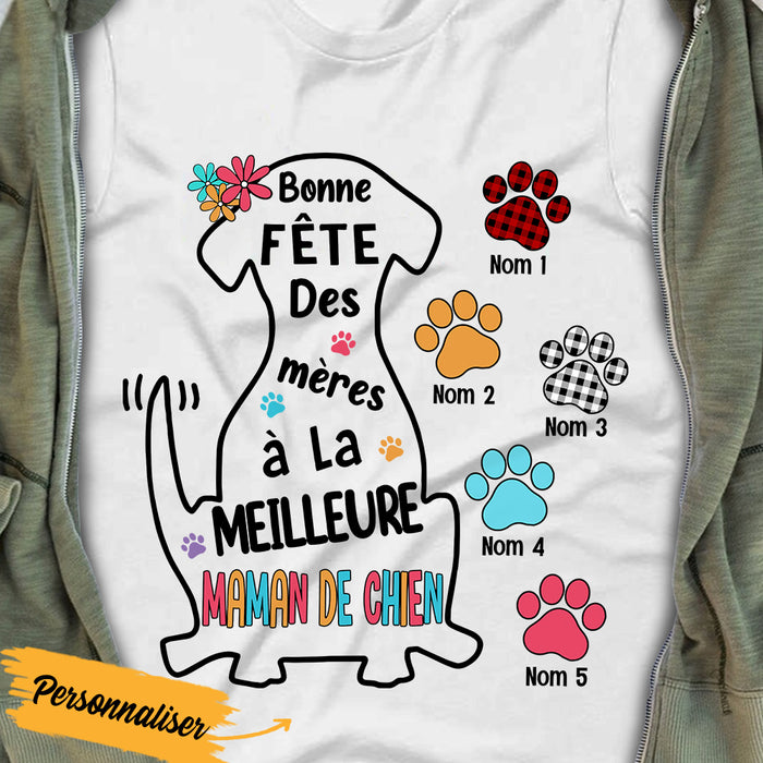 Personalized French Maman Grand-mère Chien Dog Mom Grandma T Shirt AP151 65O36 1