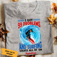 Personalized Surfing White T Shirt JN131 74O53 thumb 1