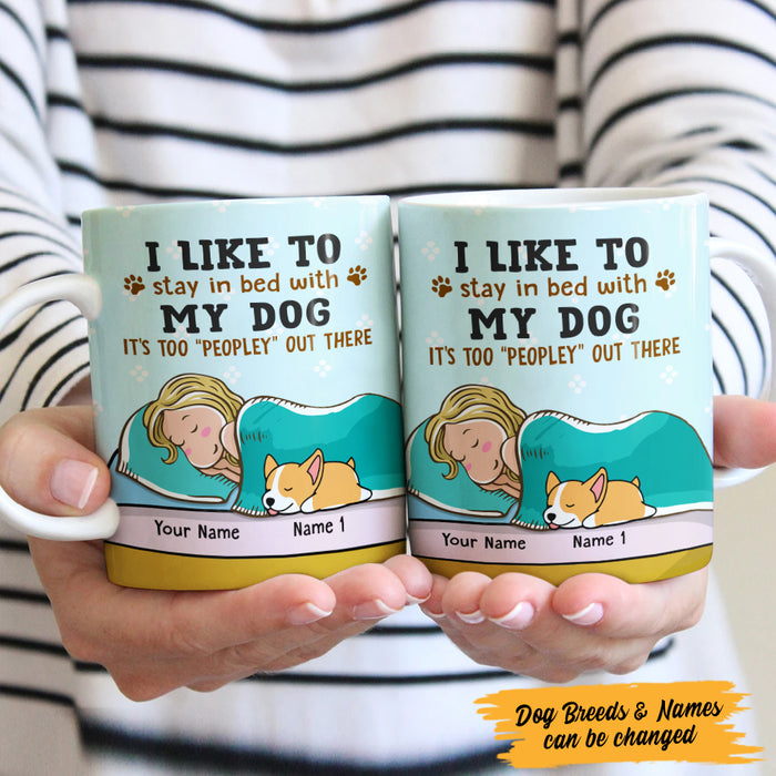 Personalized Stay In Bed With My Dog Mug DB42 29O47 1
