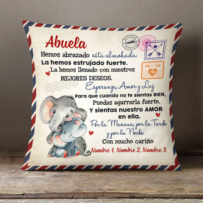 Personalized Spanish Mamá Abuela Elephant Mom Grandma Pillow AP143 65O58 1