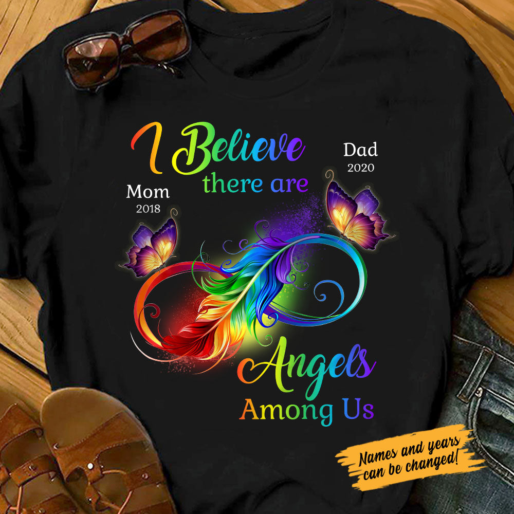 Personalized Memorial Butterfly Mom Dad Infinity T Shirt FB202 81O58
