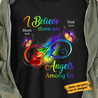 Personalized Memorial Butterfly Mom Dad Infinity T Shirt FB202 81O58 thumb 1