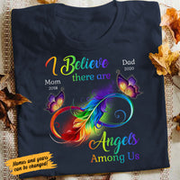 Personalized Memorial Butterfly Mom Dad Infinity T Shirt FB202 81O58 thumb 1
