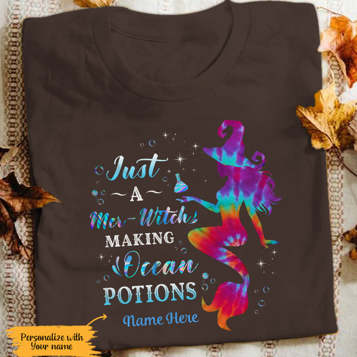 Personalized Mermaid Witch Halloween Ocean Potions T Shirt AG262 67O65 1