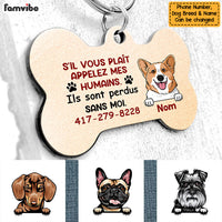 Personalized Dog Call My Humans French Chien Bone Pet Tag AP128 95O58 thumb 1