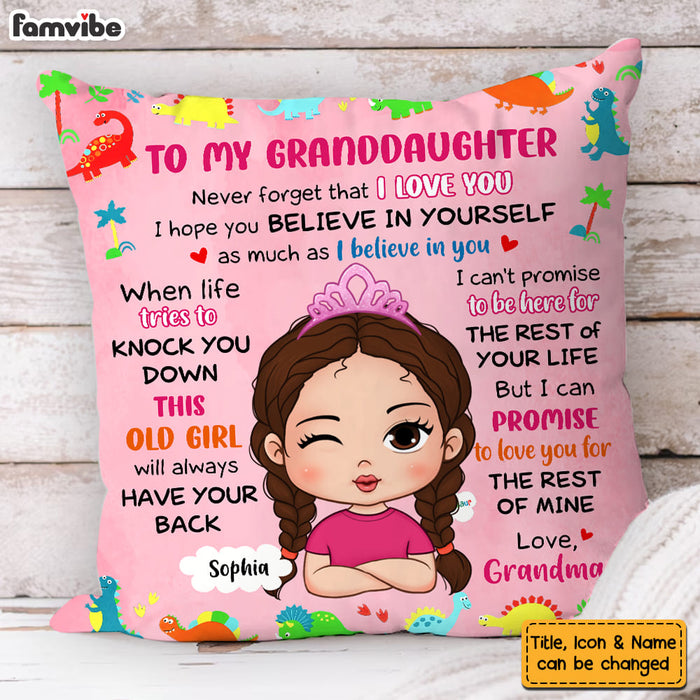 Personalized Gift For Grandson Never Forget I Love You Dinosaur Pillow 30744 1