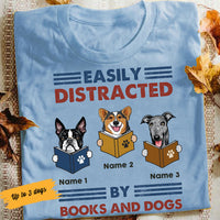 Personalized Easily Distracted By Book And Dog T Shirt JN71 25O58 thumb 1