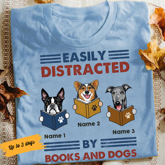 Personalized Easily Distracted By Book And Dog T Shirt JN71 25O58 1