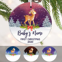 Personalized Deer Baby First Christmas Ceremic Ornament OB132 29O58 thumb 1
