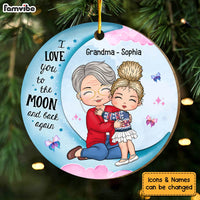 Personalized Gift For Granddaughter Love You To The Moon And Back Circle Ornament 30096 thumb 1
