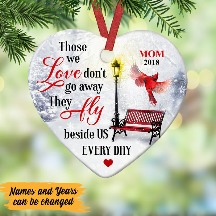 Personalized Cardinal Memorial Mom Dad Heart Ornament NB101 87O47 1