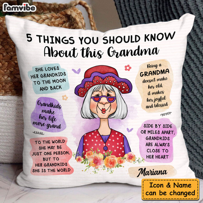 Personalized Gift For Grandma Things You Should Know Pillow 31317 1