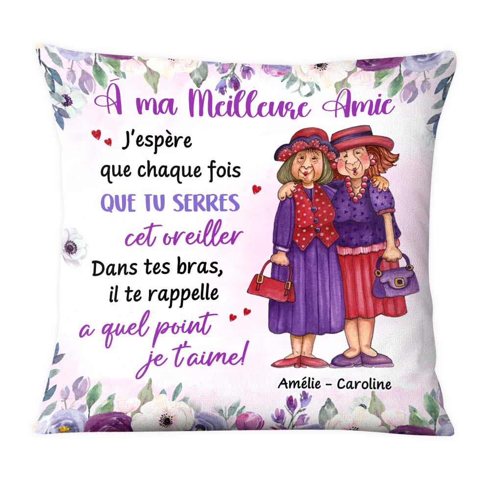 Personalized Gift For Friends French À Ma Meilleure Amie Pillow 30983 Primary Mockup