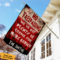 Personalized More Bodies Halloween No Trespassing Flag AG191 29O36 thumb 1
