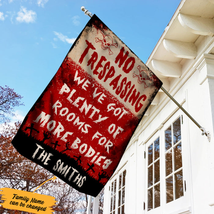 Personalized More Bodies Halloween No Trespassing Flag AG191 29O36 1