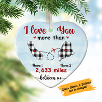 Personalized Long Distance  Heart Ornament NB94 85O58 thumb 1