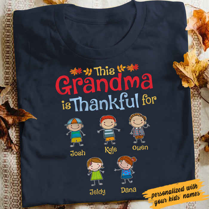 Personalized Grandma Thankful Fall Halloween T Shirt AG202 81O34 1