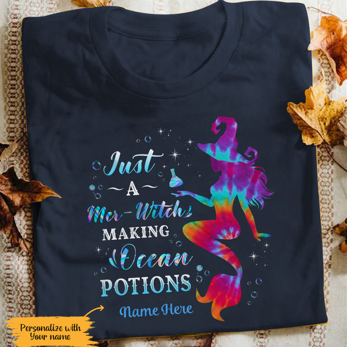 Personalized Mermaid Witch Halloween Ocean Potions T Shirt AG262 67O65 1