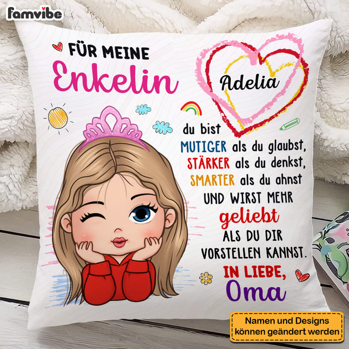 Personalized Gift For Granddaughter German Für Meine Enkelin Pillow 30221 1