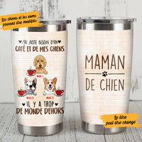 Personalized French Chien Maman Coffee Dog  Mom Steel Tumbler AP99 65O53 thumb 1