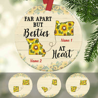 Personalized Besties At Heart Sunflower Long Distance  Ornament OB54 30O36 thumb 1