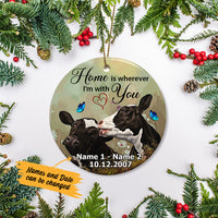Personalized Cow Couple Home Is  Ornament SB144 65O34 thumb 1