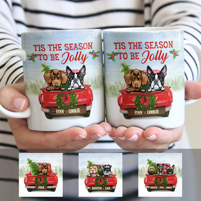Personalized Dog  Red Truck Jolly Christmas Mug OB52 87O58 1