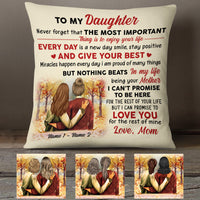 Personalized Mom And Daughter Love Pillow FB31 67O34 (Insert Included) thumb 1