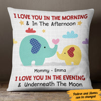 Personalized Elephant Mom And Baby Love Pillow FB248 81O47 thumb 1