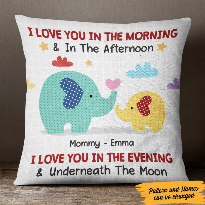 Personalized Elephant Mom And Baby Love Pillow FB248 81O47 1