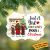 Personalized Just A Girl Who Loves Dogs and Christmas Benelux Ornament NB52 99O34 1
