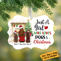 Personalized Just A Girl Who Loves Dogs and Christmas Benelux Ornament NB52 99O34 thumb 1