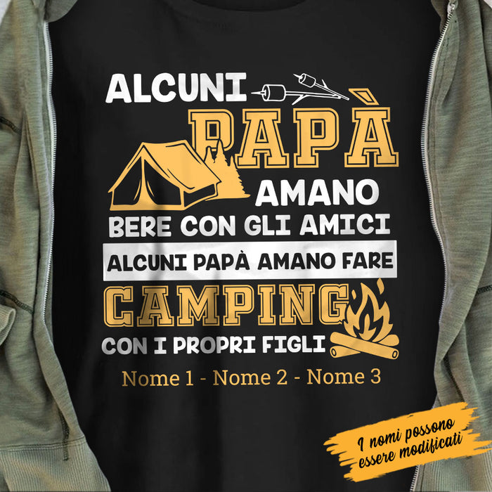 Personalized Dad Camping  Papà Nonno Italian T Shirt AP1411 30O58 1