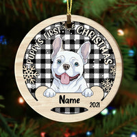 Personalized Dog First Christmas Circle Ornament NB81 87O53 thumb 1