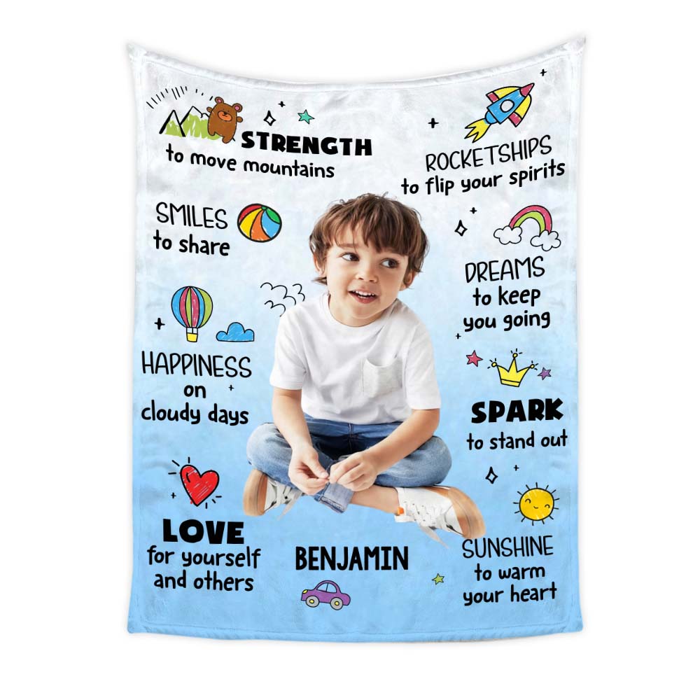 Personalized Inspiring Gift For Grandson Upload Photo Blanket 31435 Primary Mockup