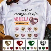 Personalized Mom Grandma Heart Spanish Mamá Abuela Corazón T Shirt AP1312 95O47 thumb 1