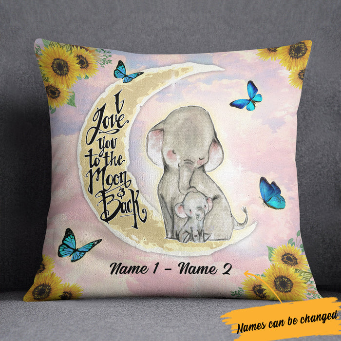 Personalized To The Moon And Back Elephant Mom  Pillow NB201 65O57 1