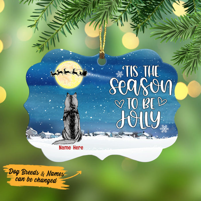 Personalized Dog Watching Santa Benelux Ornament NB133 81O53 1