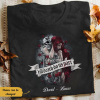 Personalized Skull Husband & Wife T Shirt JN173 87O58 thumb 1