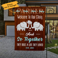 Personalized Elephant Family Together Built A Life Flag AG201 65O65 thumb 1